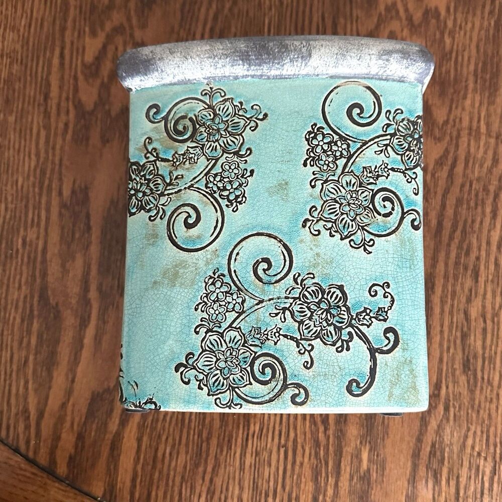 Vase Orchard flower Distressed Turquoise Planter Farmhouse Home Garden Decor